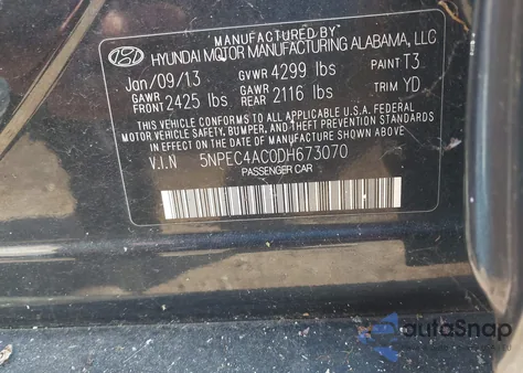 2013 Hyundai Sonata Limited from USA, damaged, VIN 5NPEC4AC0DH673070